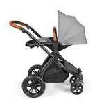 Ickle Bubba Stomp Luxe 12 Piece Cirrus Travel System + Isofix Base - Pearl Grey/Black/Tan