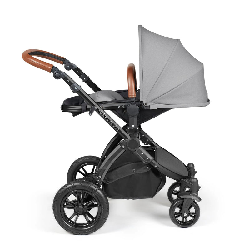 Ickle Bubba Stomp Luxe 12 Piece Cirrus Travel System + Isofix Base - Pearl Grey/Black/Tan