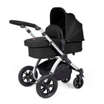 Ickle Bubba Stomp Luxe 12 Piece Cirrus Travel System + Isofix Base - Midnight/Silver/Black