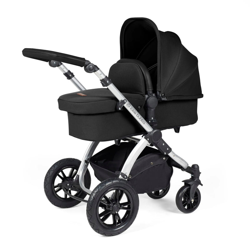 Ickle Bubba Stomp Luxe 12 Piece Cirrus Travel System + Isofix Base - Midnight/Silver/Black