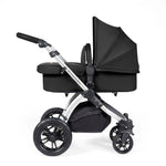 Ickle Bubba Stomp Luxe 12 Piece Cirrus Travel System + Isofix Base - Midnight/Silver/Black