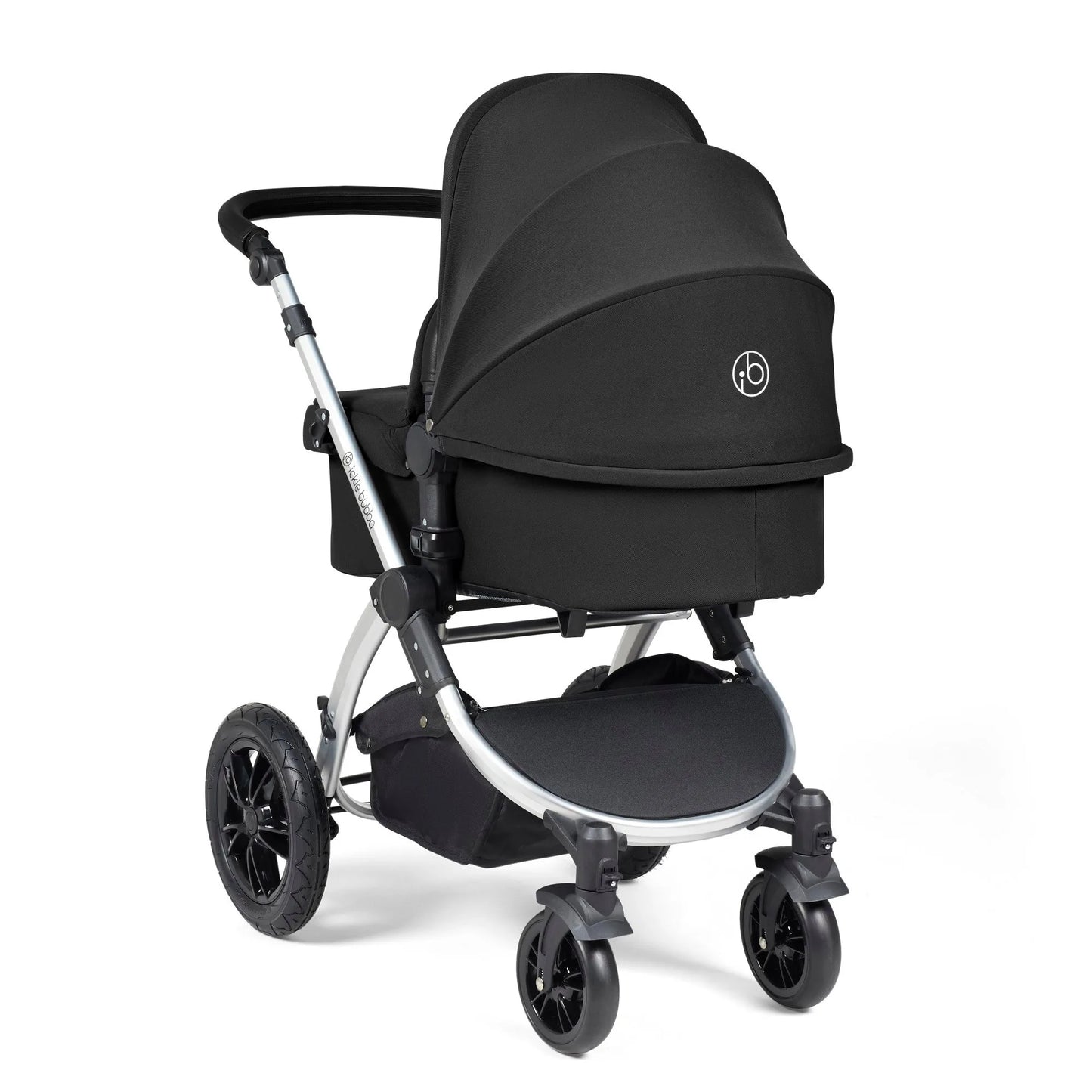 Ickle Bubba Stomp Luxe 12 Piece Cirrus Travel System + Isofix Base - Midnight/Silver/Black