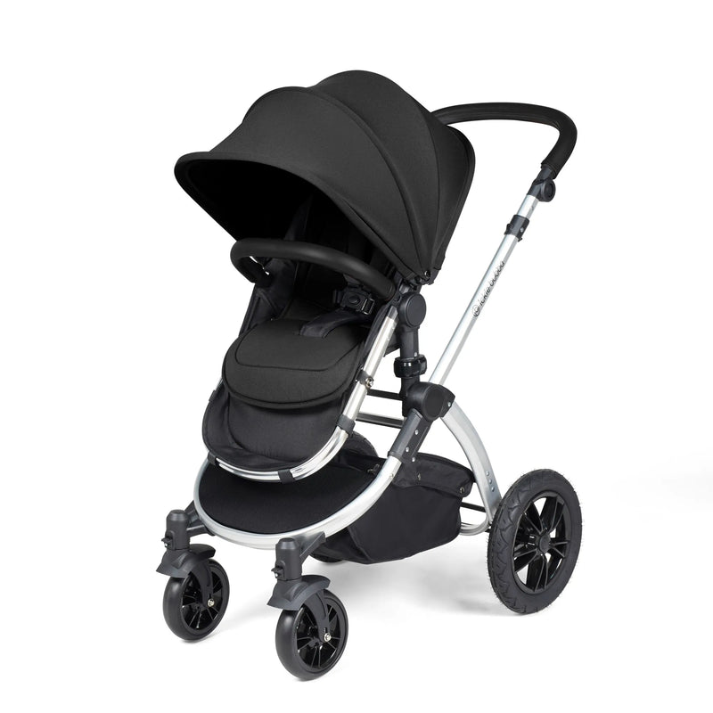 Ickle Bubba Stomp Luxe 12 Piece Cirrus Travel System + Isofix Base - Midnight/Silver/Black