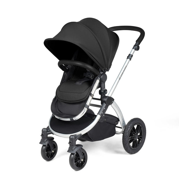 Ickle Bubba Stomp Luxe All in One Premium Travel System with ISOFIX Base - Midnight Chrome/Black + FREE BUBBA & ME CRIB