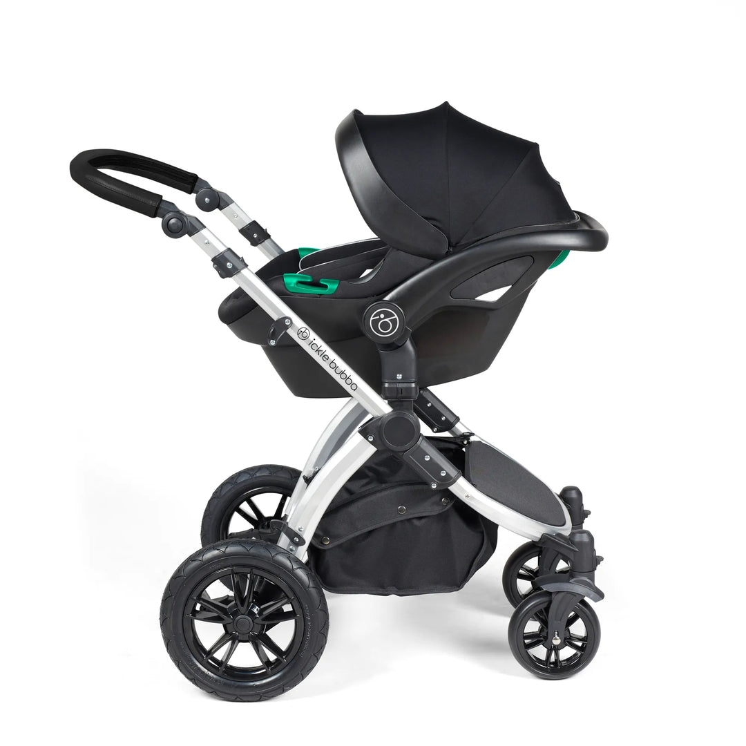 Ickle Bubba Stomp Luxe All in One Premium Travel System with ISOFIX Base - Midnight Chrome/Black