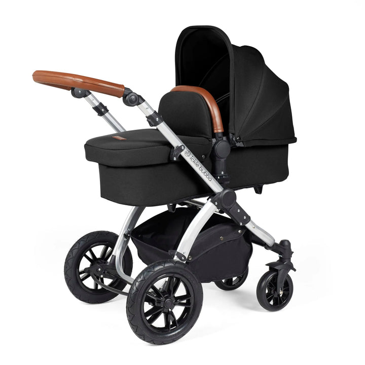 Ickle Bubba Stomp Luxe All in One Premium Travel System with ISOFIX Base - Midnight Chrome/Tan