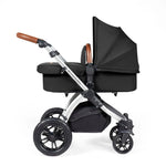 Ickle Bubba Stomp Luxe 12 Piece Cirrus Travel System + Isofix Base - Silver/Midnight/Tan