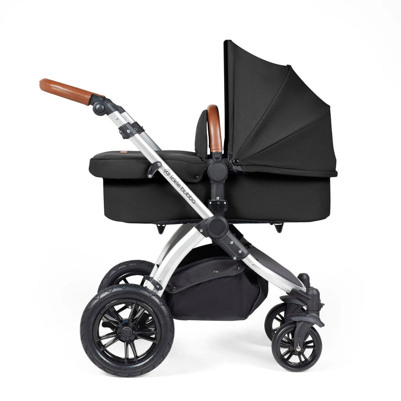 Ickle Bubba Stomp Luxe 12 Piece Cirrus Travel System + Isofix Base - Silver/Midnight/Tan