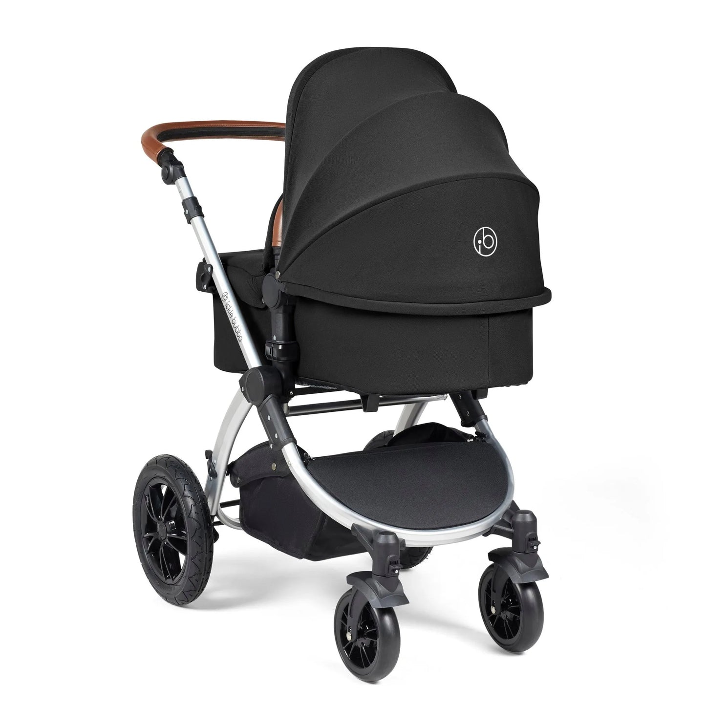 Ickle Bubba Stomp Luxe 12 Piece Cirrus Travel System + Isofix Base - Silver/Midnight/Tan