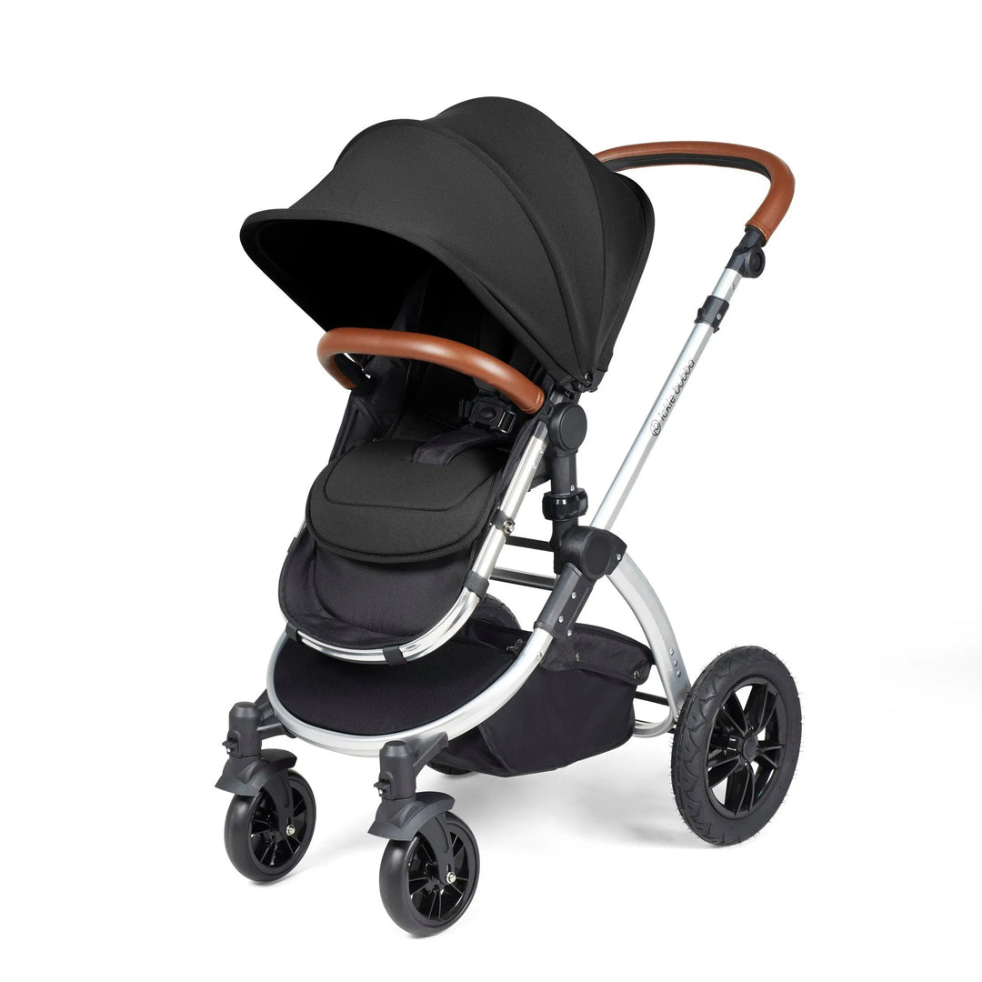 Ickle Bubba Stomp Luxe All in One Premium Travel System with ISOFIX Base - Midnight Chrome/Tan