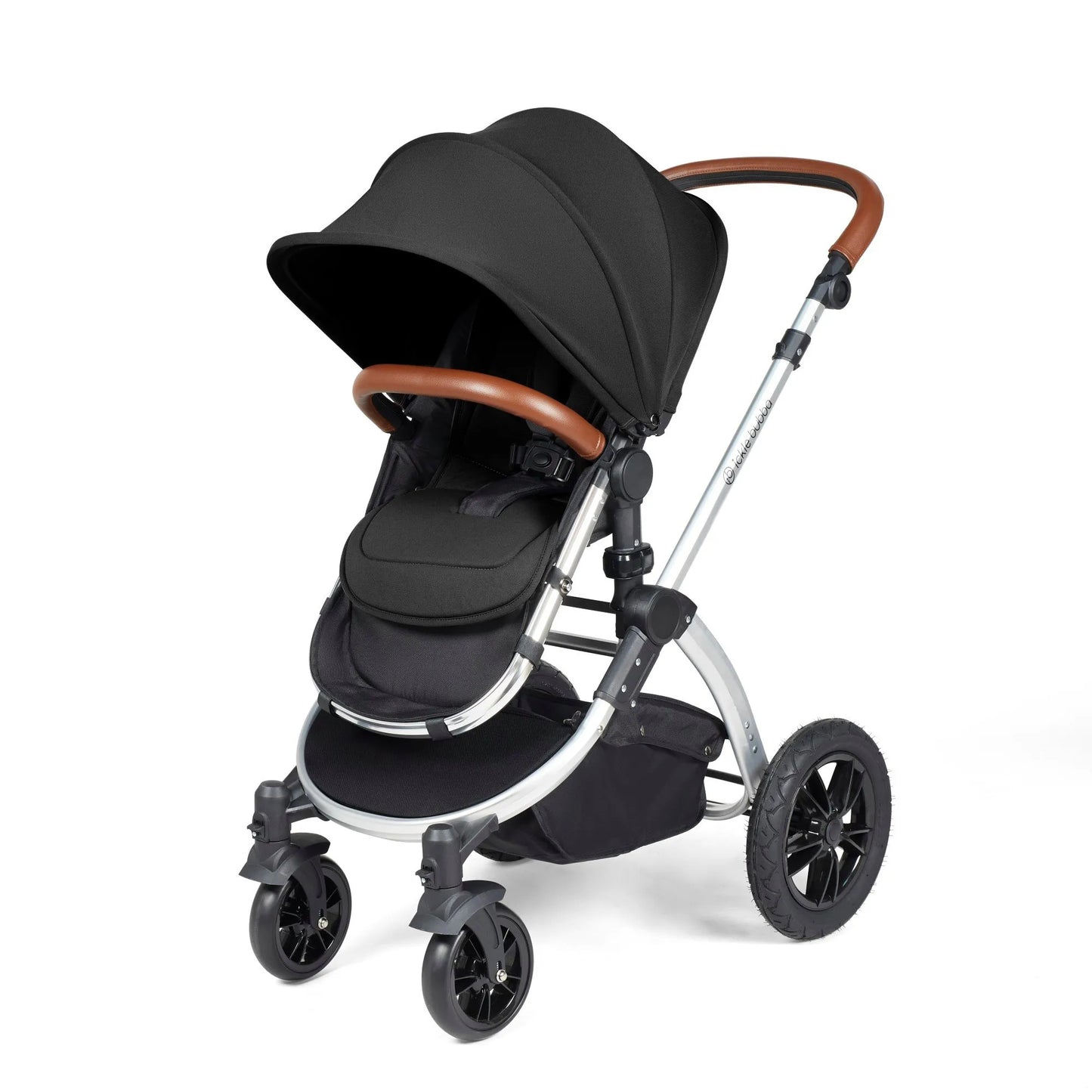 Ickle Bubba Stomp Luxe 12 Piece Cirrus Travel System + Isofix Base - Silver/Midnight/Tan