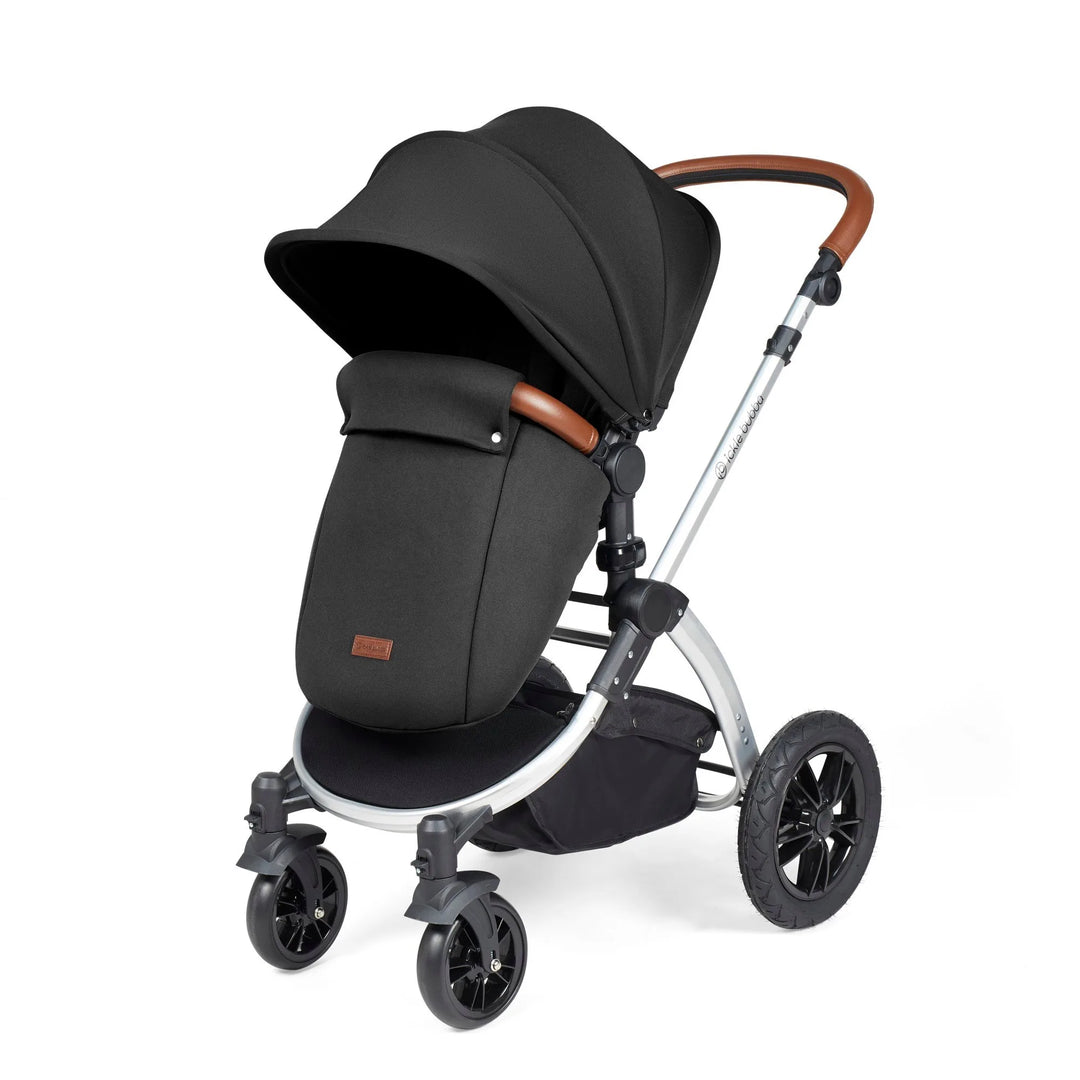 Ickle Bubba Stomp Luxe All in One Premium Travel System with ISOFIX Base - Midnight Chrome/Tan