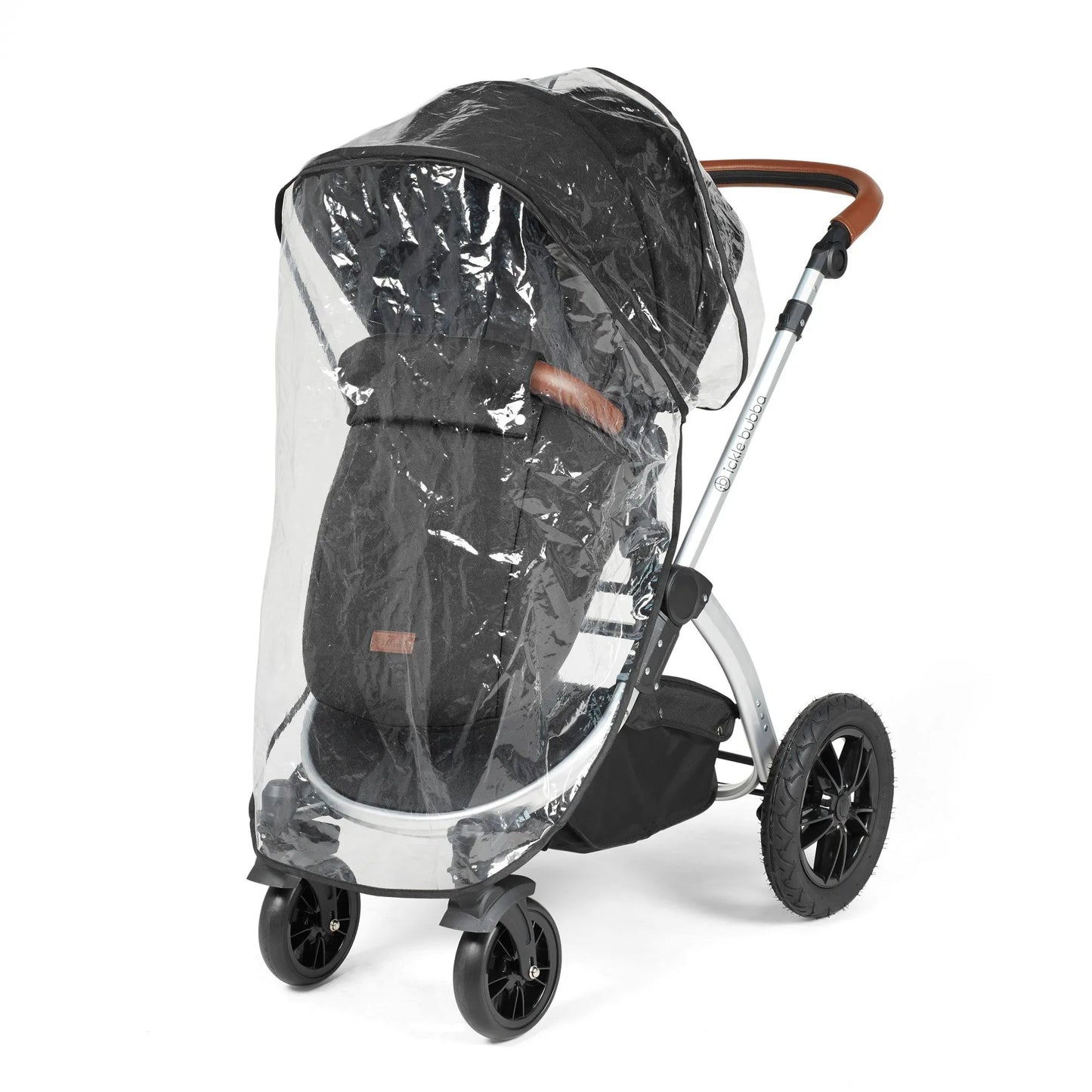 Ickle Bubba Stomp Luxe 12 Piece Cirrus Travel System + Isofix Base - Silver/Midnight/Tan