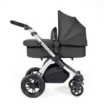 Ickle Bubba Stomp Luxe 12 Piece Cirrus Travel System + Isofix Base - Charcoal Grey/Silver/Black
