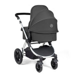 Ickle Bubba Stomp Luxe 12 Piece Cirrus Travel System + Isofix Base - Charcoal Grey/Silver/Black