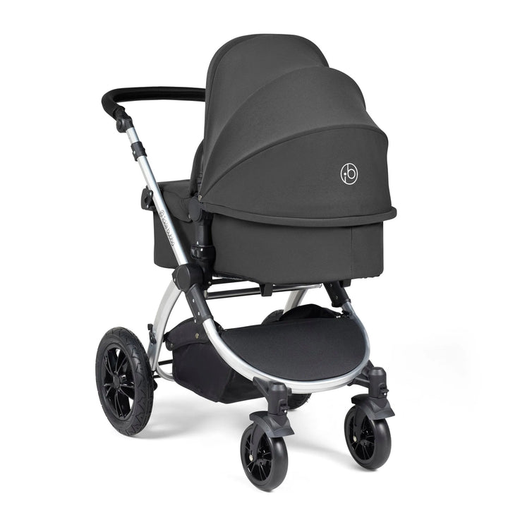 Ickle Bubba Stomp Luxe All in One Premium Travel System with ISOFIX Base - Charcoal Grey Chrome/Black