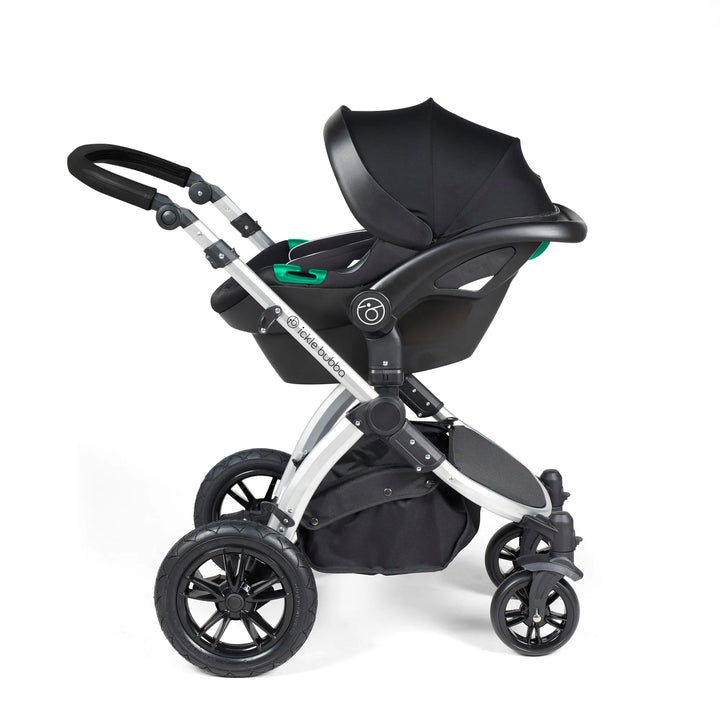 Ickle Bubba Stomp Luxe All in One Premium Travel System with ISOFIX Base - Charcoal Grey Chrome/Black