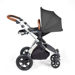 Ickle Bubba Stomp Luxe 12 Piece Cirrus Travel System + Isofix Base - Charcoal Grey/Silver/Tan