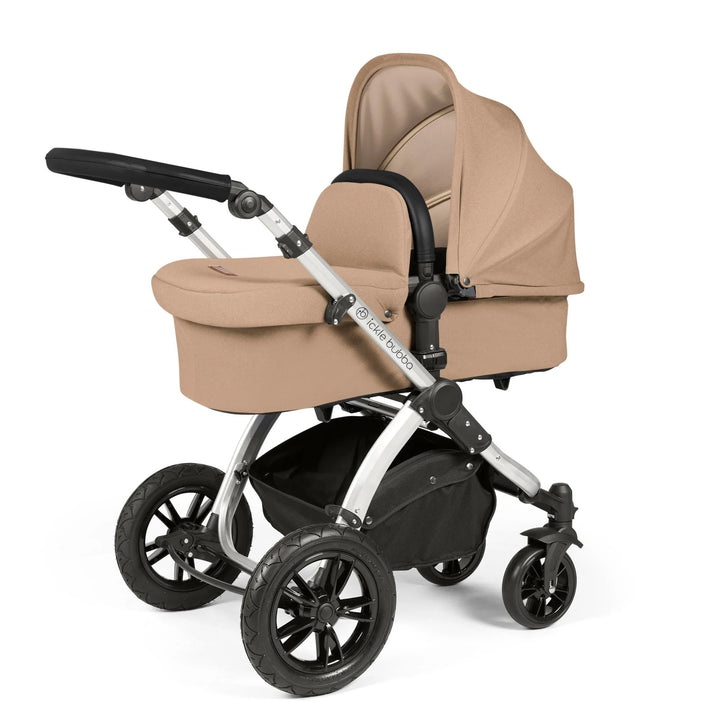 Ickle Bubba Stomp Luxe All in One Premium Travel System with ISOFIX Base - Desert Silver/Black