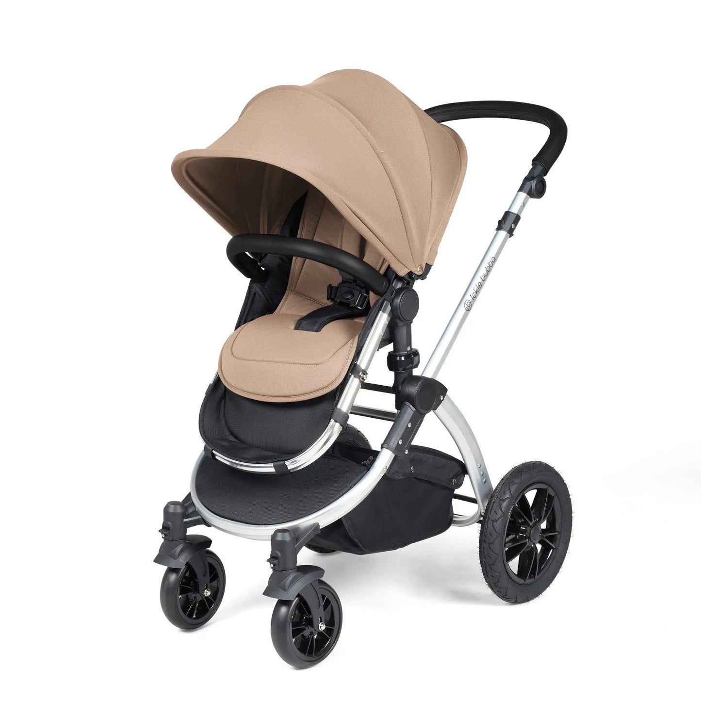 Ickle Bubba Stomp Luxe 12 Piece Cirrus Travel System + Isofix Base - Desert Silver/Black