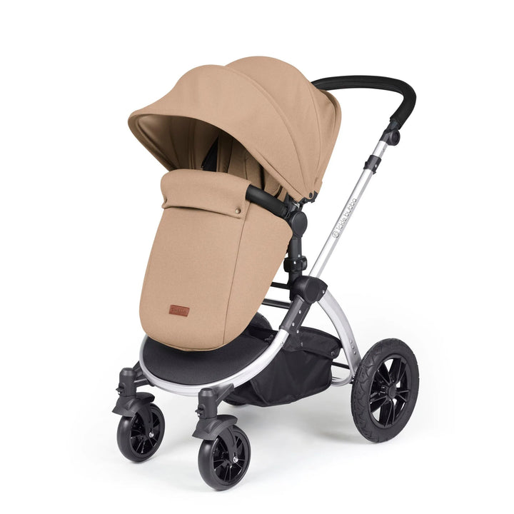 Ickle Bubba Stomp Luxe All in One Premium Travel System with ISOFIX Base - Desert Silver/Black