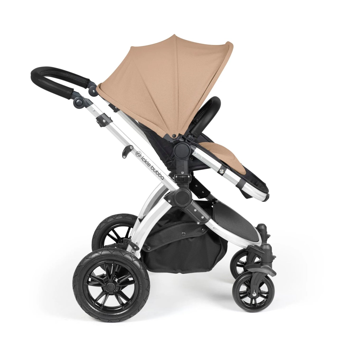 Ickle Bubba Stomp Luxe 12 Piece Cirrus Travel System + Isofix Base - Desert Silver/Black