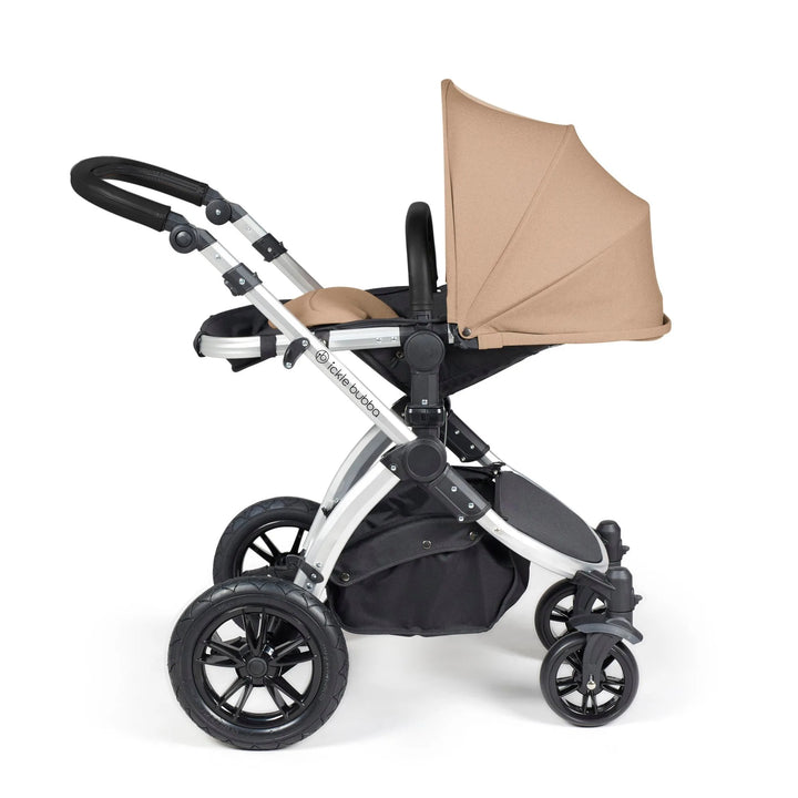 Ickle Bubba Stomp Luxe All in One Premium Travel System with ISOFIX Base - Desert Silver/Black