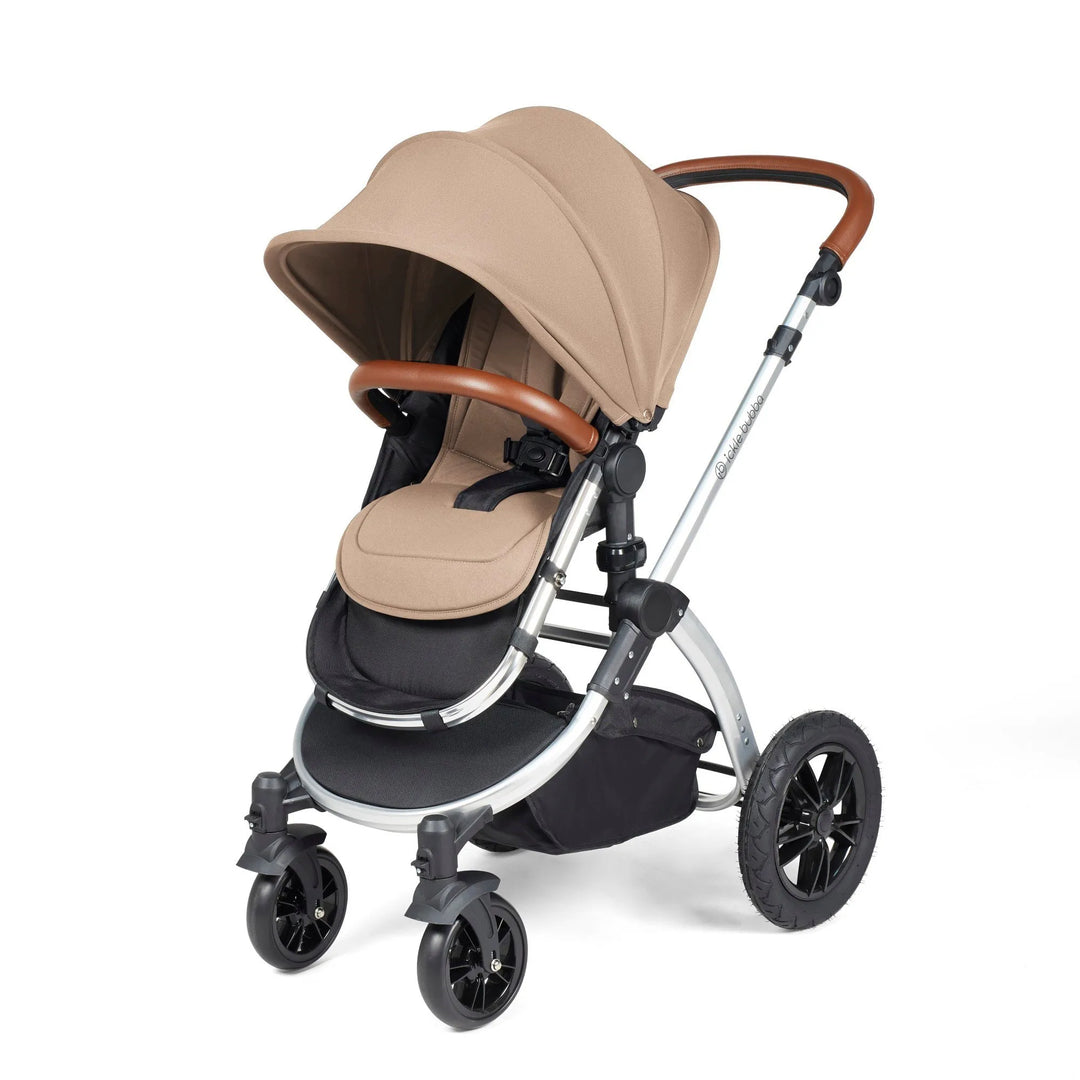 Ickle Bubba Stomp Luxe All in One Premium Travel System with ISOFIX Base - Desert Silver/Tan