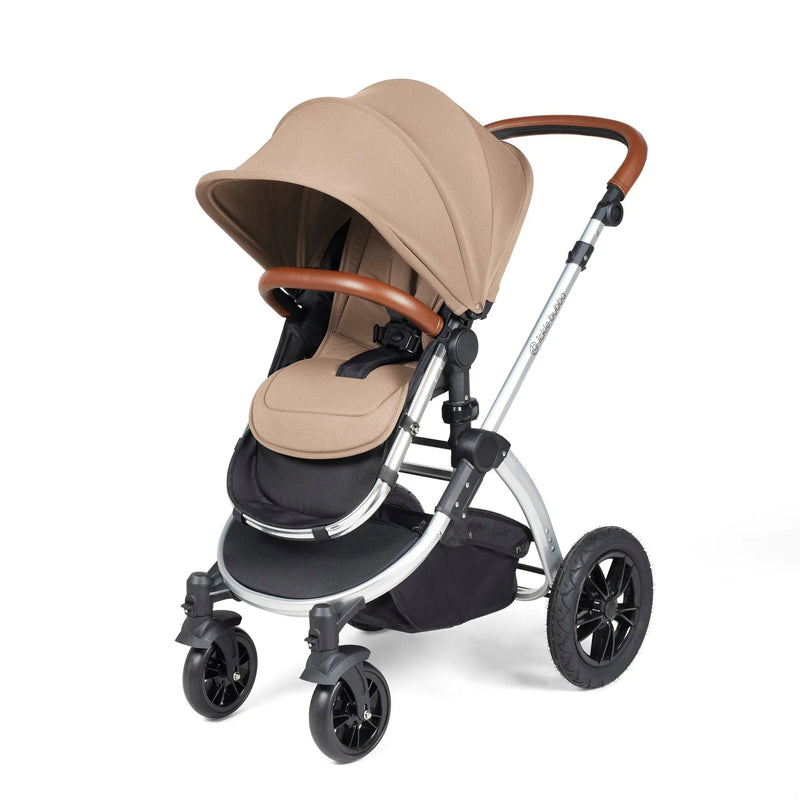 Ickle Bubba Stomp Luxe 12 Piece Cirrus Travel System + Isofix Base - Desert/Silver/Tan