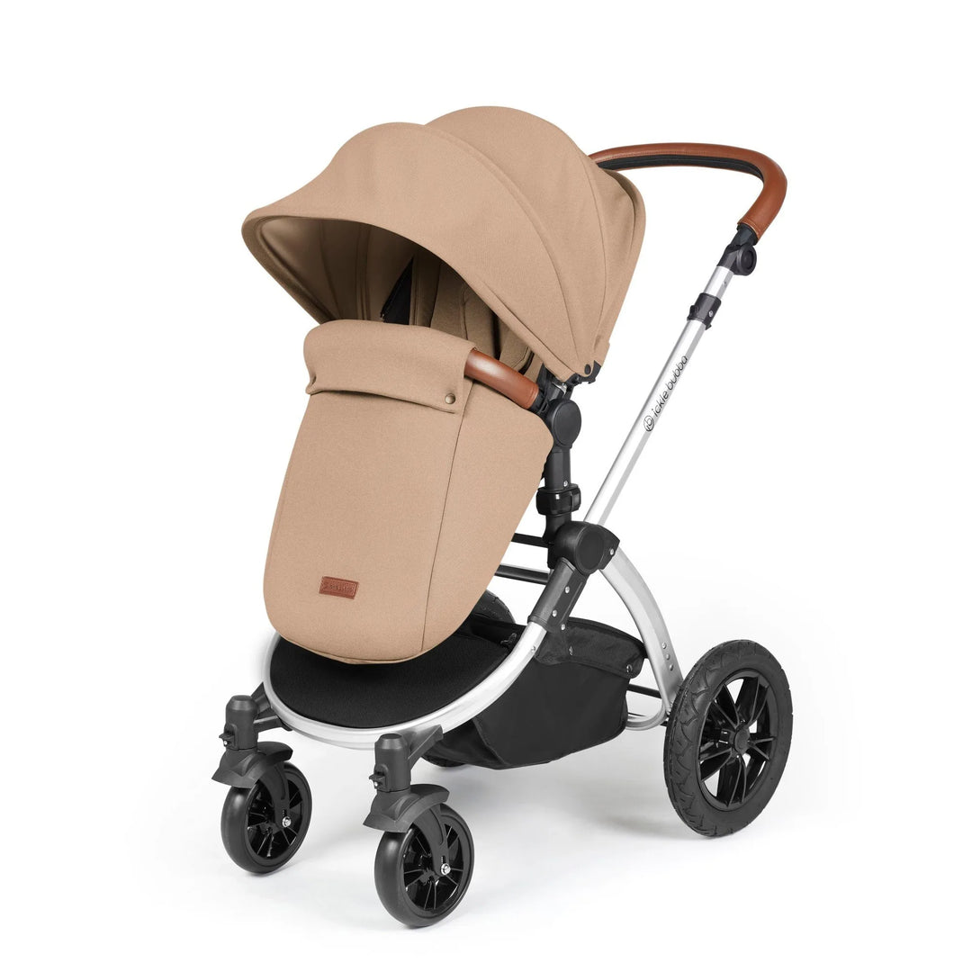 Ickle Bubba Stomp Luxe All in One Premium Travel System with ISOFIX Base - Desert Silver/Tan