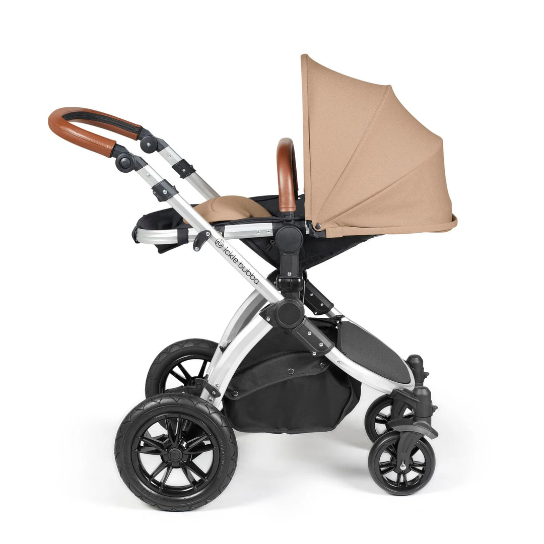 Ickle Bubba Stomp Luxe All in One Premium Travel System with ISOFIX Base - Desert Silver/Tan