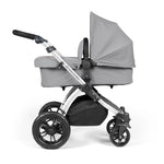 Ickle Bubba Stomp Luxe 12 Piece Cirrus Travel System + Isofix Base - Pearl Grey/Silver/Black