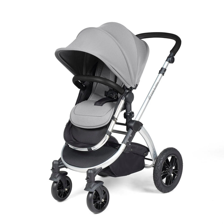 Ickle Bubba Stomp Luxe All in One Premium Travel System with ISOFIX Base - Pearl Grey Silver/Black