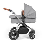 Ickle Bubba Stomp Luxe 12 Piece Cirrus Travel System + Isofix Base - Pearl Grey Silver/Tan