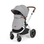 Ickle Bubba Stomp Luxe 12 Piece Cirrus Travel System + Isofix Base - Pearl Grey Silver/Tan