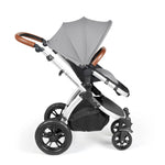 Ickle Bubba Stomp Luxe 12 Piece Cirrus Travel System + Isofix Base - Pearl Grey Silver/Tan