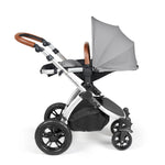 Ickle Bubba Stomp Luxe 12 Piece Cirrus Travel System + Isofix Base - Pearl Grey Silver/Tan