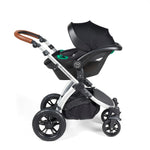 Ickle Bubba Stomp Luxe 12 Piece Cirrus Travel System + Isofix Base - Pearl Grey Silver/Tan