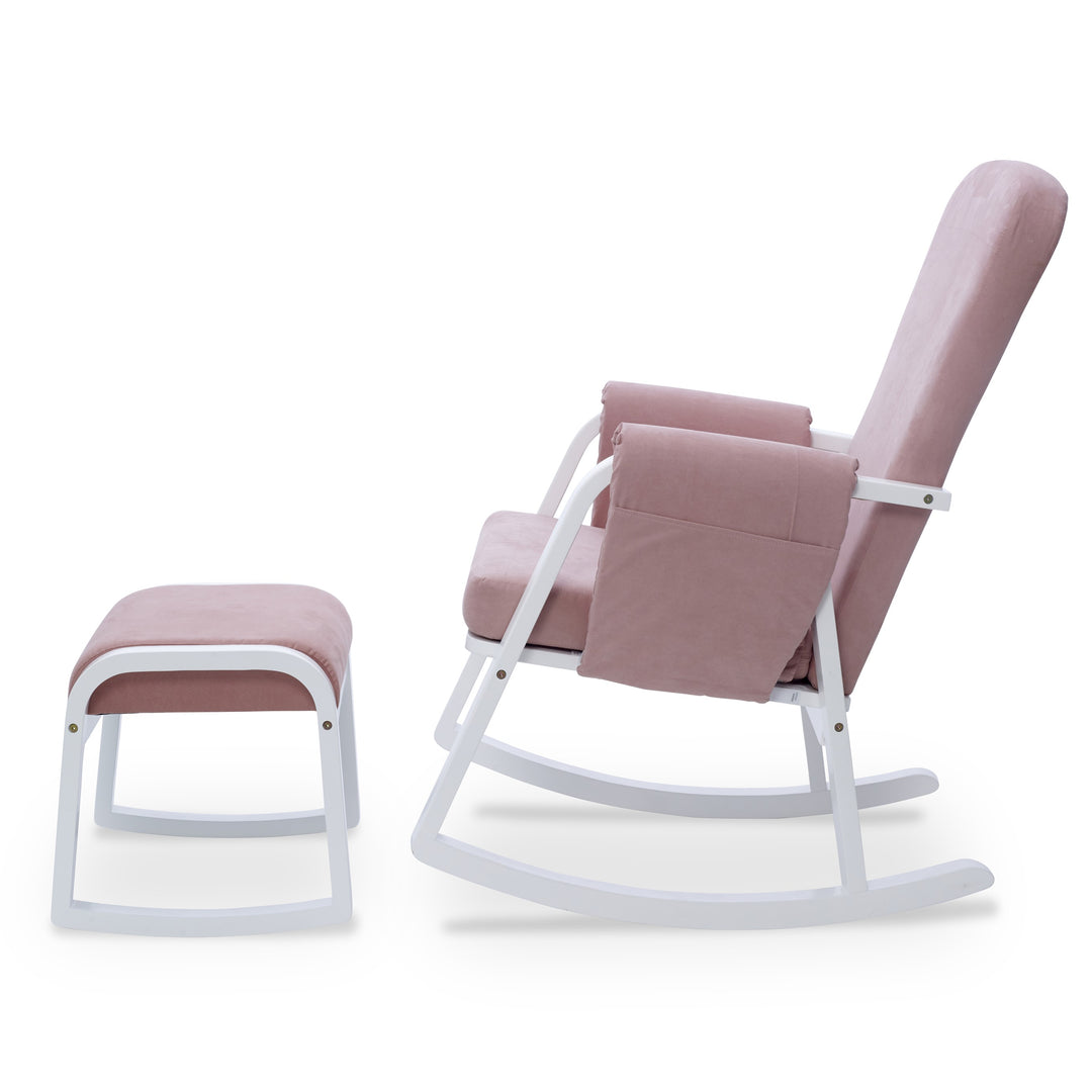 Ickle Bubba Dursley Rocker Chair and Stool - Blush Pink