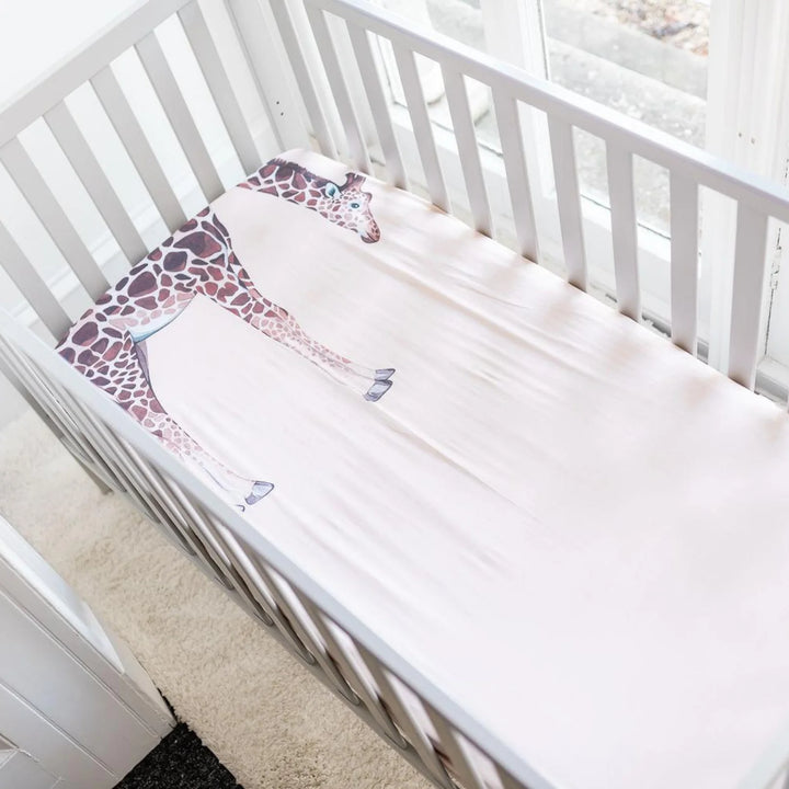 Gilded Bird Giraffe Fitted Cot Sheet Bambinosandbeyond