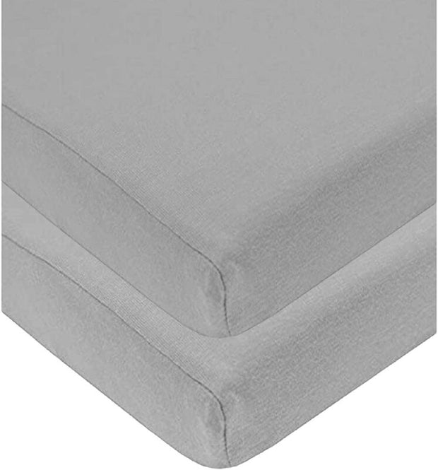Cuddles Collection Two Pack Cot Bed Jersey Sheets - Grey