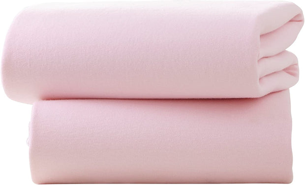 Cuddles Collection Two Pack Cot Bed Jersey Sheets - Pink