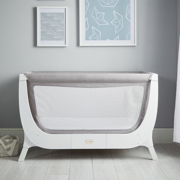 Shnuggle Air Crib & Cot Bundle - Stone + Fitted Sheets & Blanket