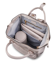 Bababing Vegan Leather Backpack Changing Bag - Blush Grey