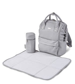 Bababing Vegan Leather Mani Backpack Changing Bag - Dove Grey