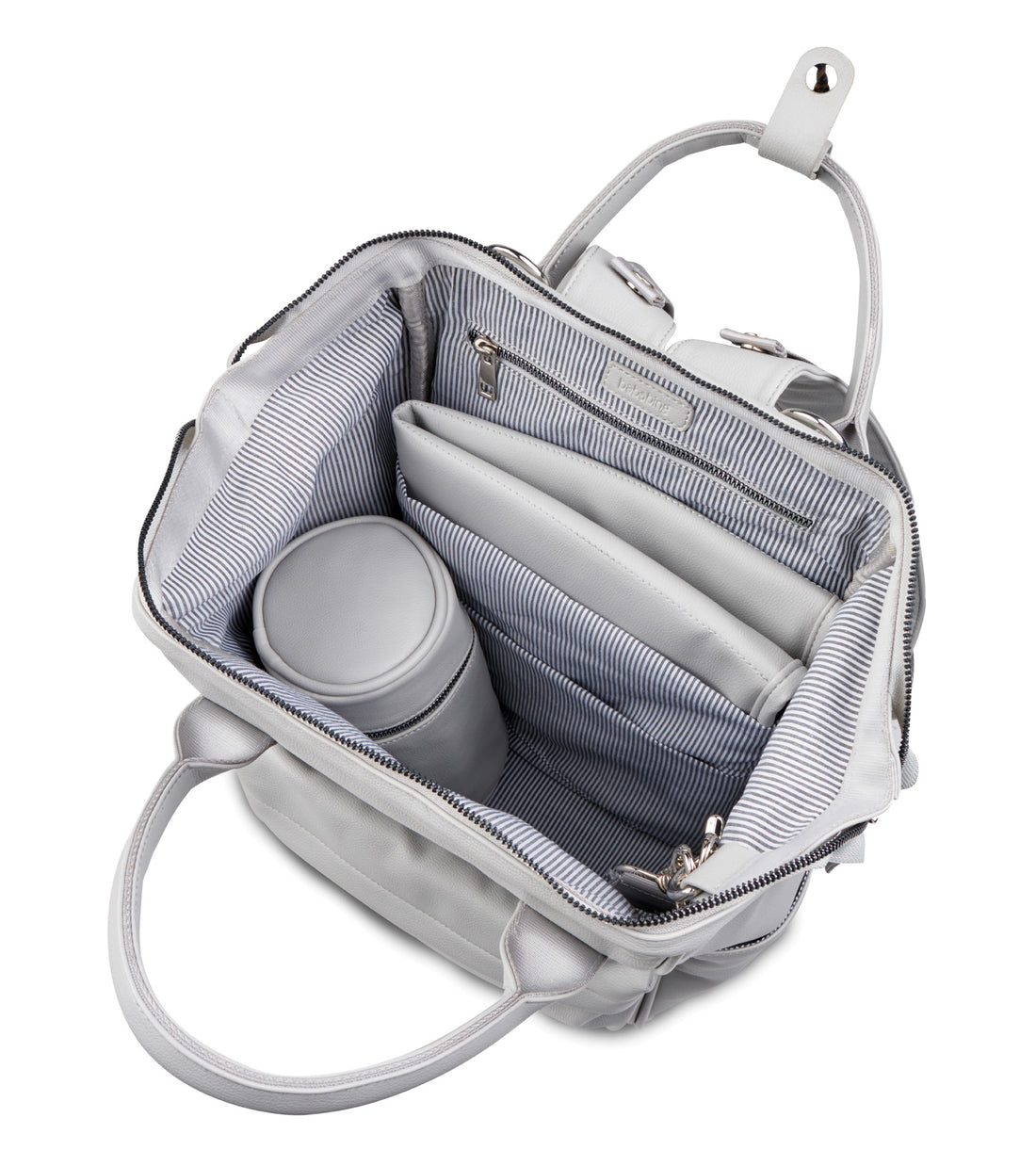 Bababing Vegan Leather Mani Backpack Changing Bag - Dove Grey