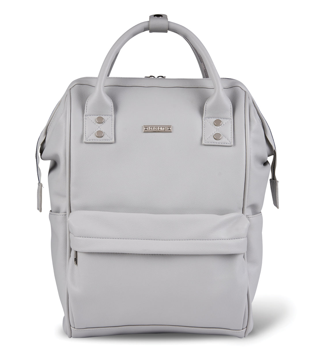 Bababing Vegan Leather Mani Backpack Changing Bag - Dove Grey