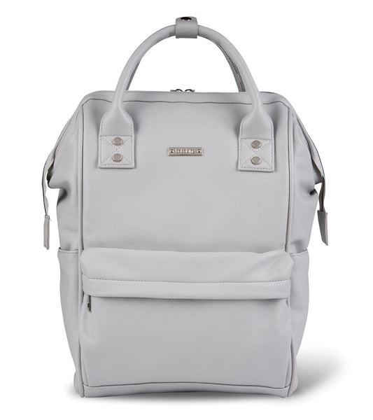 Bababing Vegan Leather Mani Backpack Changing Bag - Dove Grey