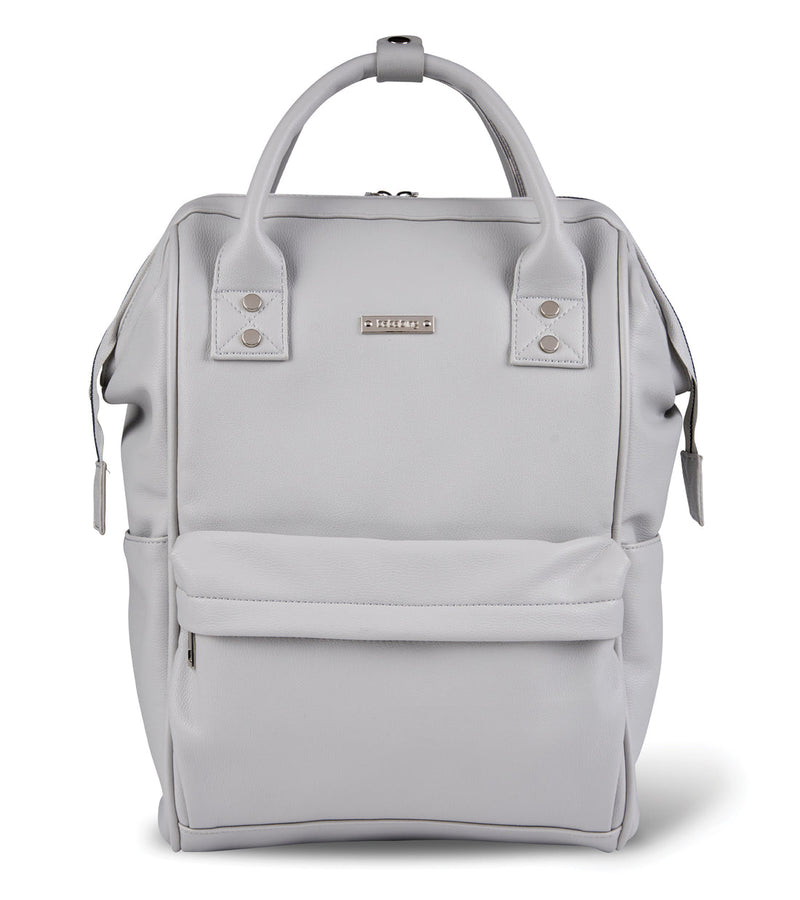 Bababing Vegan Leather Mani Backpack Changing Bag - Dove Grey