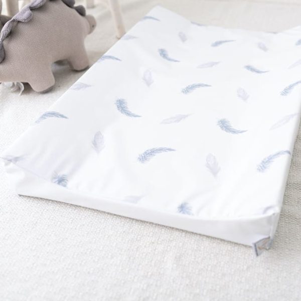 Gilded Bird Boho Feathers Blue Wedge Changing Mat